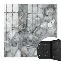 SCHLÜSSELBOX Schwarz 30x30 cm- Türöffnung nach rechts - Steinmosaik - Grau, Metall (30/30/5cm) - TULUP