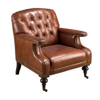 CHESTERFIELD-SESSEL Cognacbraun Mahagoni 80/90/89 cm - Braun, Leder/Holz (80/89/90cm) - ANGEL CERDA
