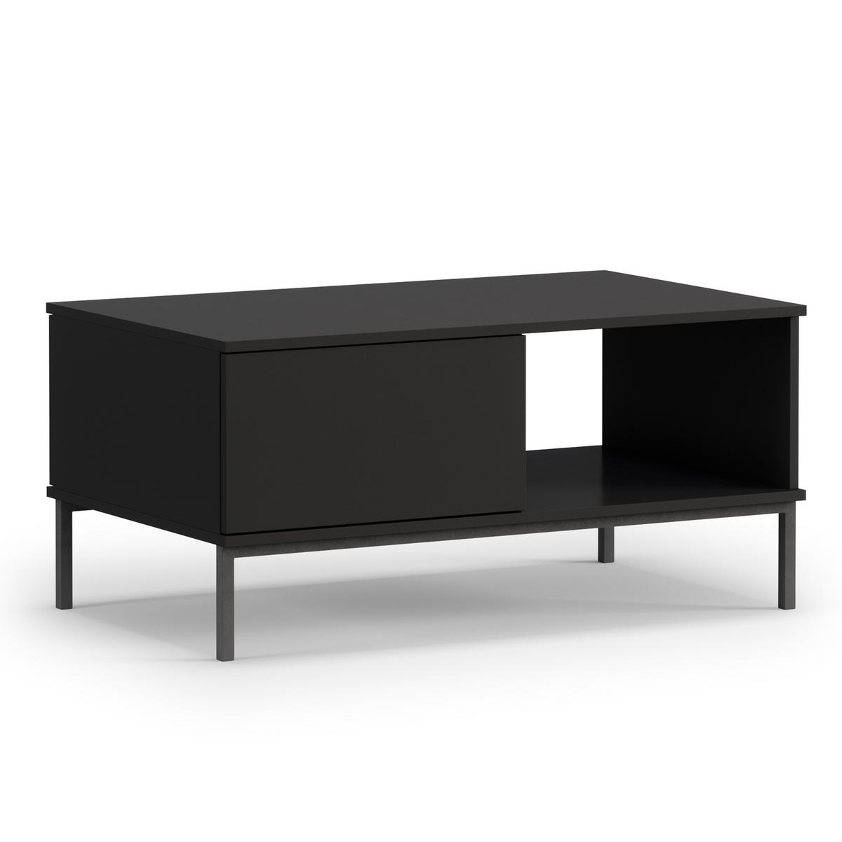 COUCHTISCH Queba 1S Schwarz 100/47/60 cm – schwarzer Wohnzimmertisch modern - Schwarz, Holzwerkstoff (60/100/47cm) - AX Living