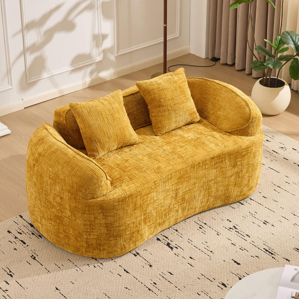 Thumbnail - Okwish Sofa, Gelb, Kunststoff, 170x70x87 cm, Wohnzimmer, Sofas & Couches, Sofas, 2-Sitzer Sofas