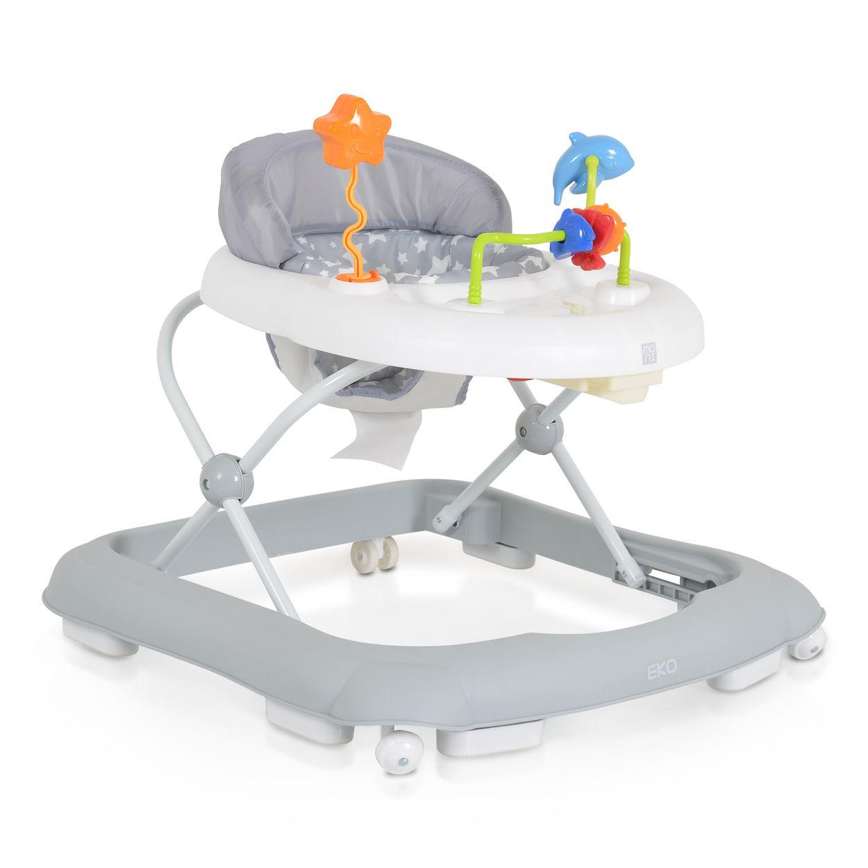 LAUFHILFE Eko grau höhenverstellbar, gepolsteter Sitz und Spielcenter - Grau, Kunststoff (66/52/62cm) - Moni