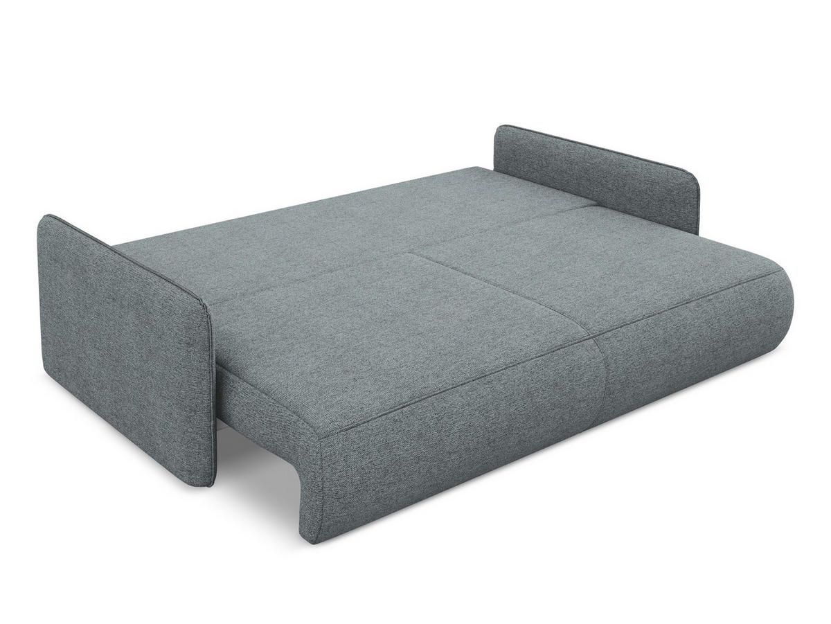 3-SITZER SOFA mit Schlaffunktion Chenille Stoff Blau - Blau/Blaugrau, Kunststoff/Textil (216/86/105cm) - Makamii