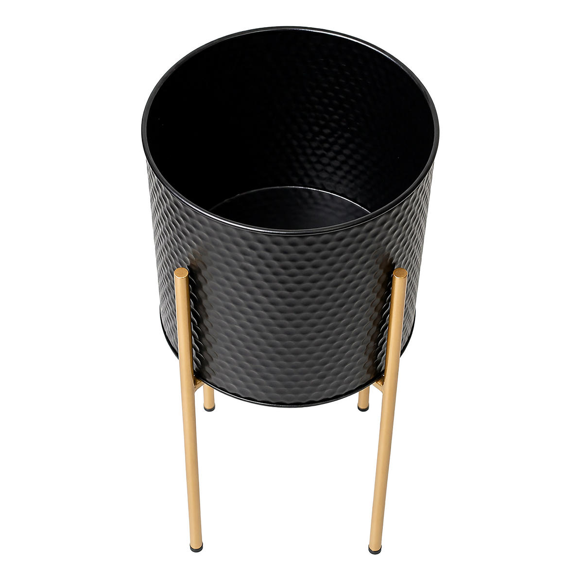 BLUMENSTÄNDER Schwarz-Gold 2er-Set Metall H 52 cm - Multicolor, Metall (22/52/22cm) - Relaxdays