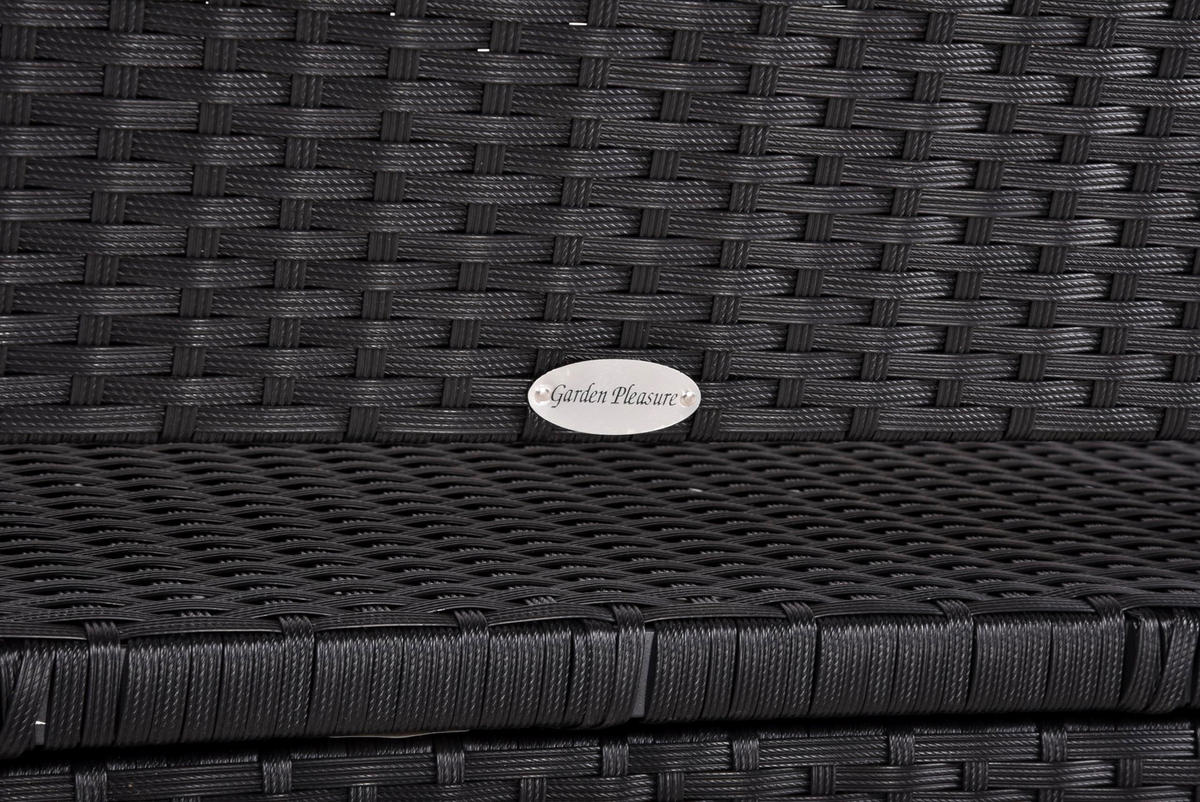 PARKBANK Vivi mit Ablagefach Gartenbank - Schwarz, Kunststoff (117/86/58cm) - DELUKE