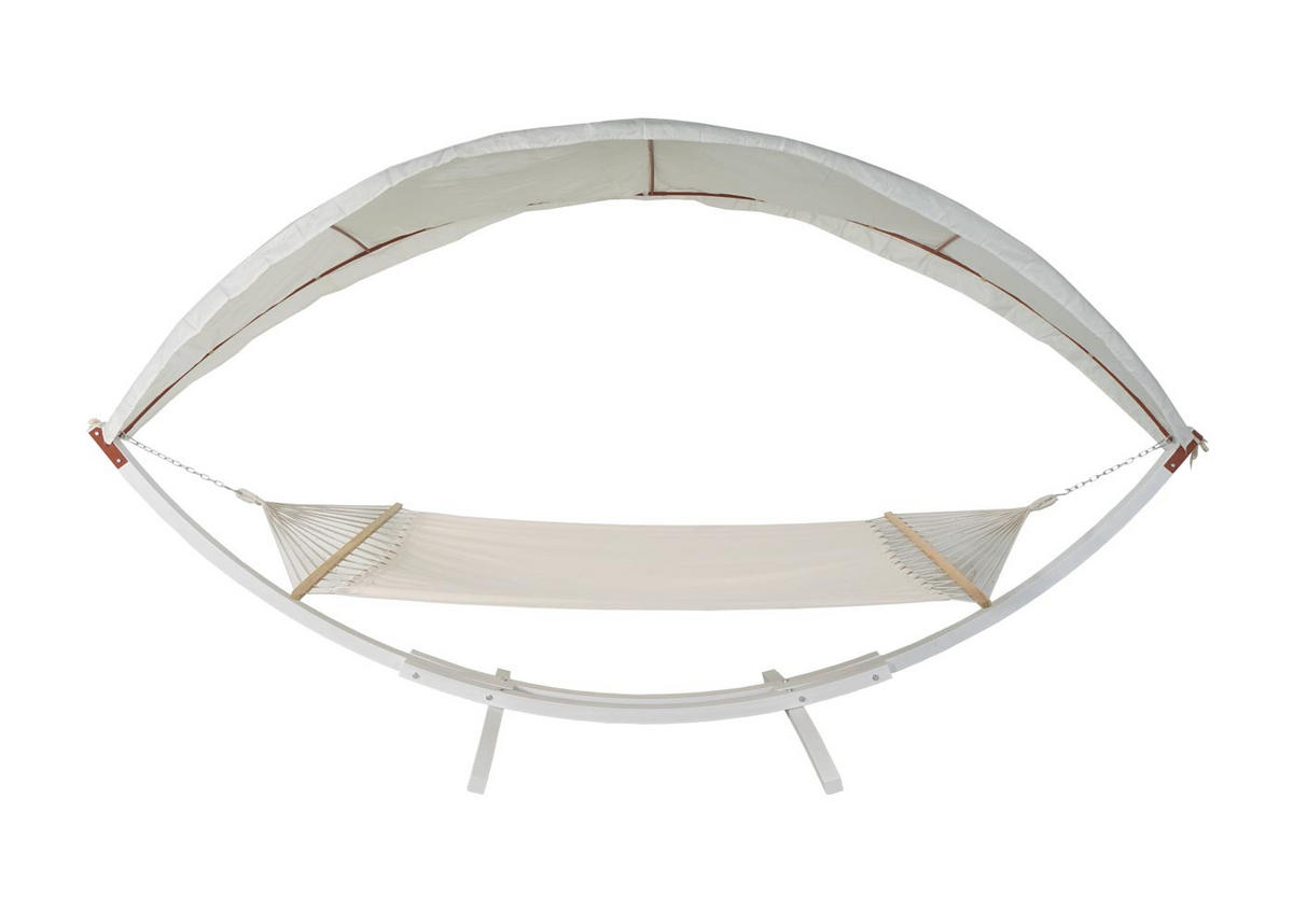 HÄNGEMATTE Weiß, Cremeweiß - Weiß, Holz (420/220/150cm) - MCW