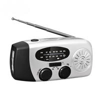 RADIO – NOAA AM/FM – Handkurbel-Generator / LED-Taschenlampe / 2000-mAh-Powerbank – Silbergrau - Grau, Kunststoff (12.8/4/6.5cm) - DCA