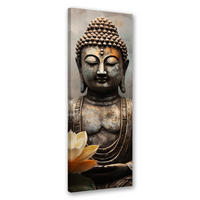 WANDBILD meditierender buddha abstrakt - Braun, Textil (30/90cm) - Feeby
