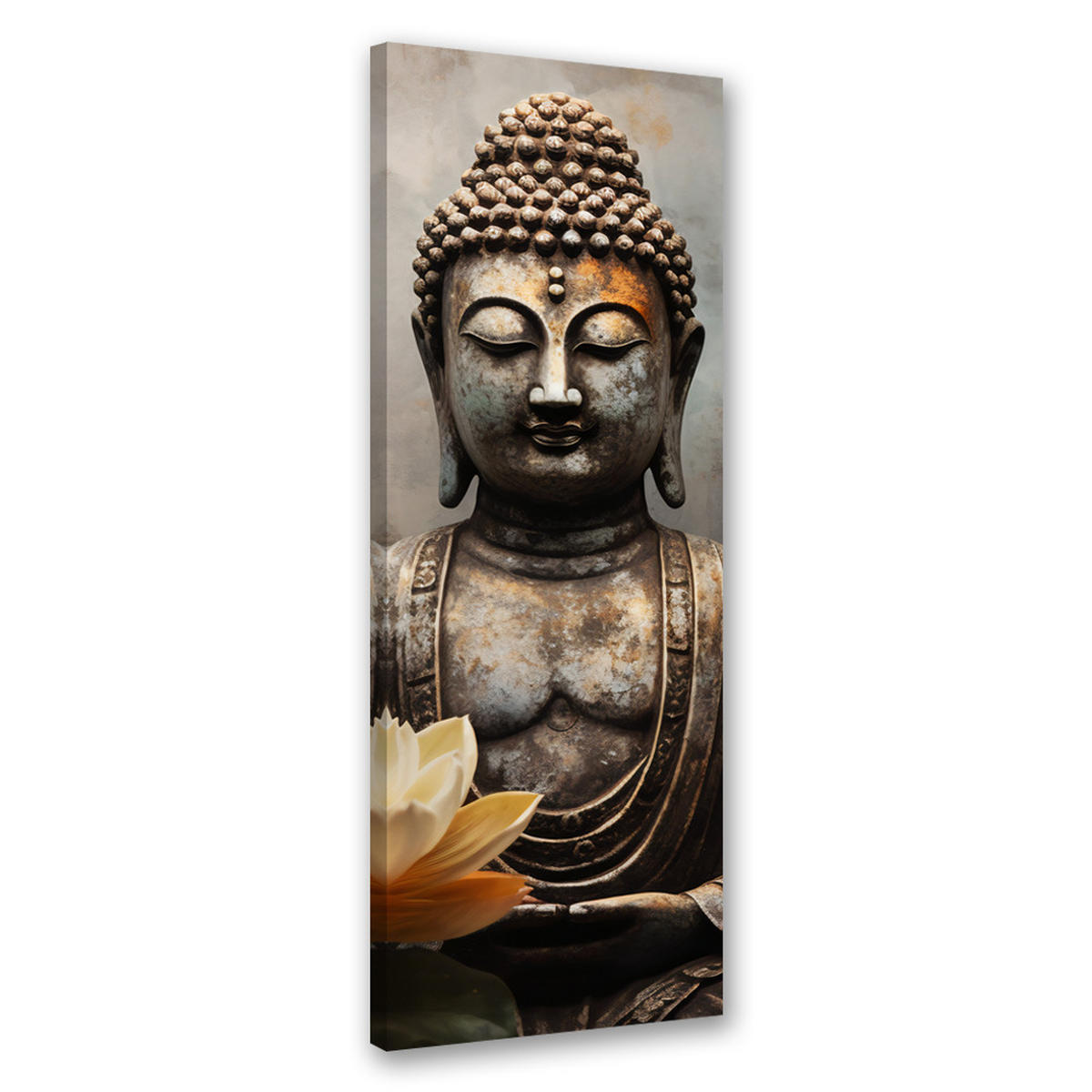 WANDBILD meditierender buddha abstrakt - Braun, Textil (30/90cm) - Feeby