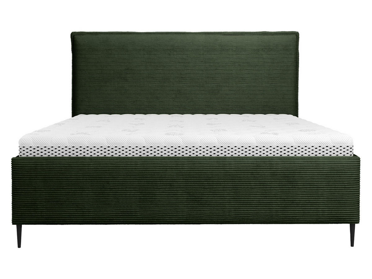 POLSTERBETT Puretta - Schwarz/Grün, Holzwerkstoff/Textil (160/200cm) - MIRJAN24