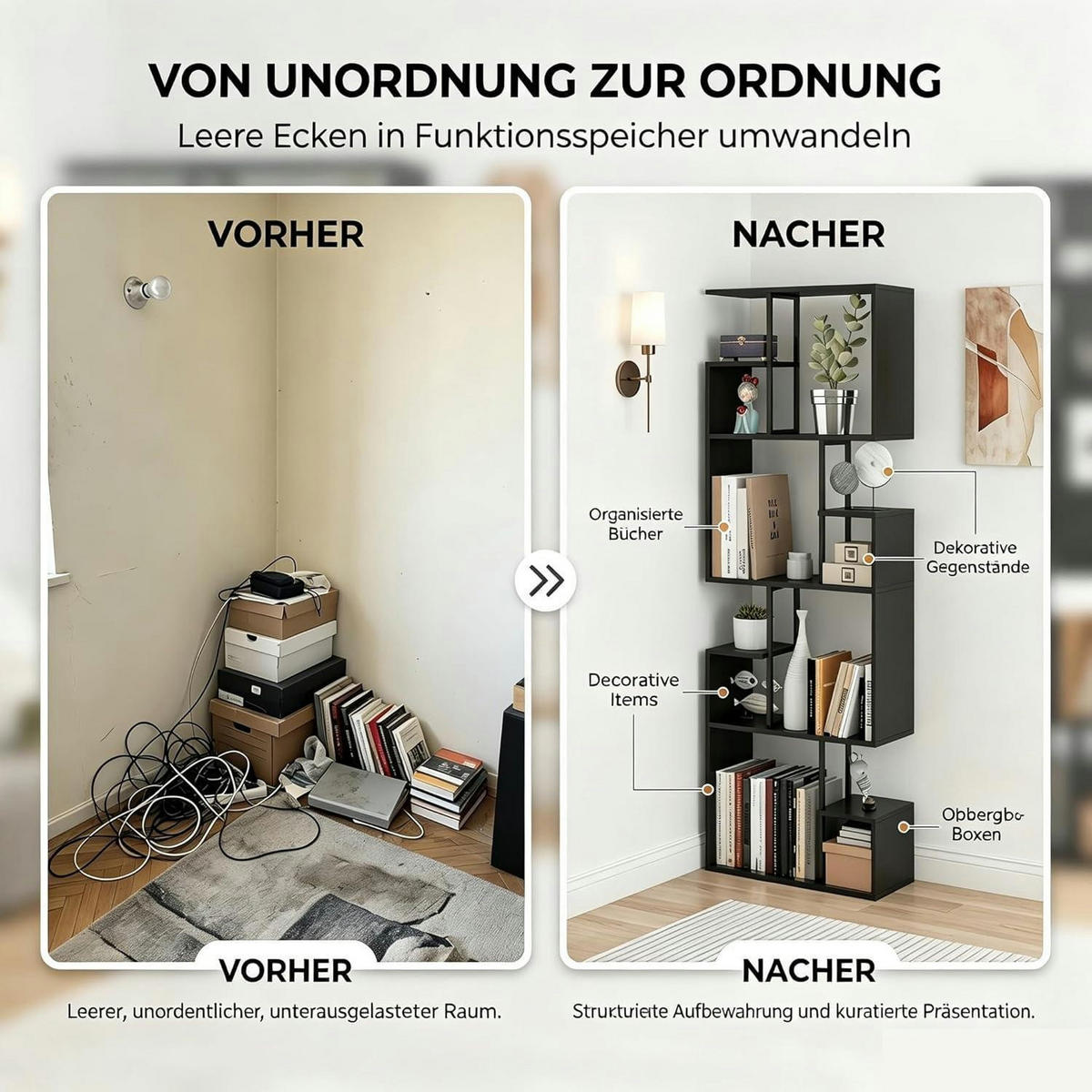 REGAL Manora Schwarz 60 x 24 x 174 cm - Schwarz, Holzwerkstoff (60/174/24cm)