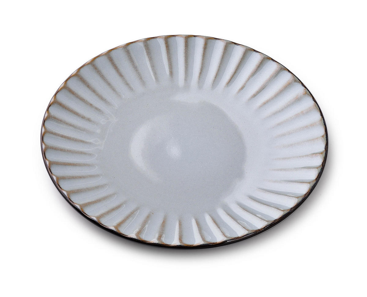 DESSERTTELLER Evie Grau 20/20/2 cm Keramik - Grau, Keramik (20cm) - Mondex