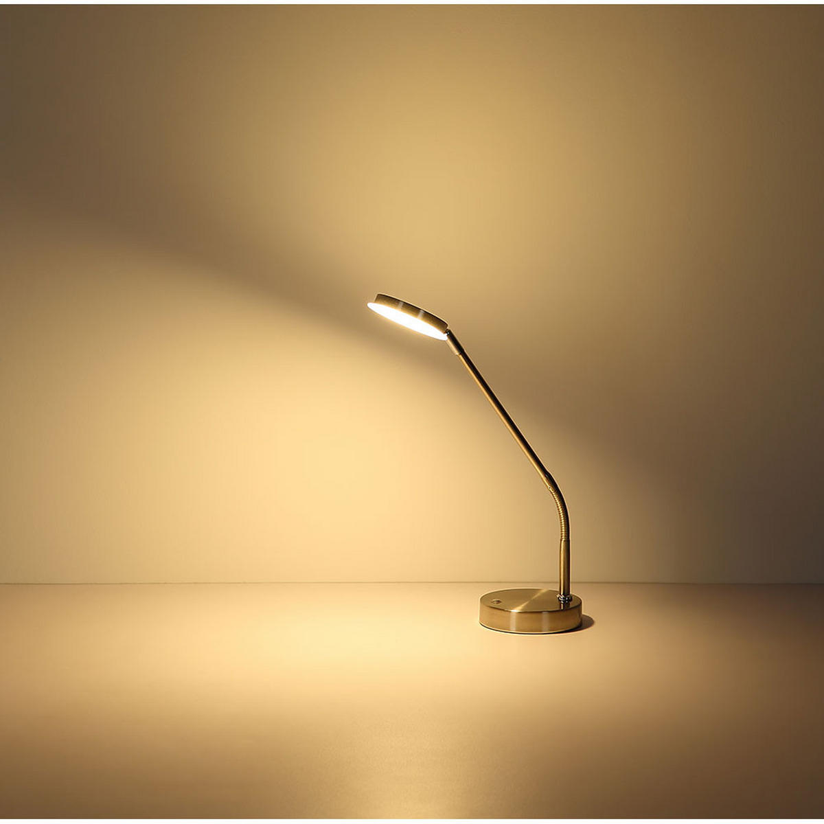 LED TISCHLEUCHTE SILVIO, SILBER, METALL, FLEXIBLER ARM - Silberfarben, Metall (43/13/53.5cm) - Globo Lighting