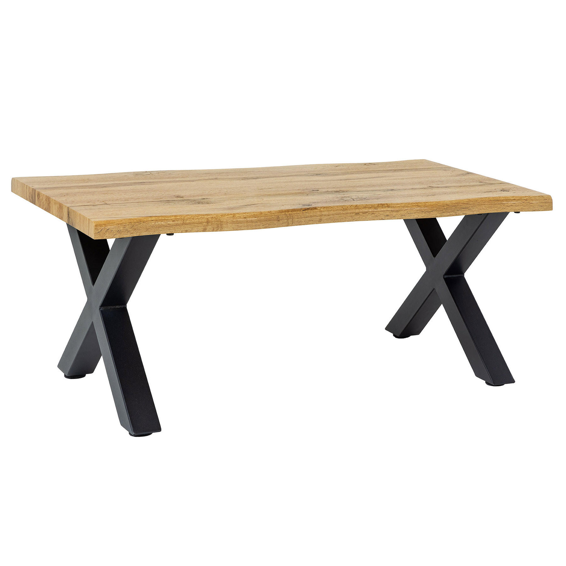 COUCHTISCH WILD Wildeiche rechteckig Braun|Schwarz 90cm - Schwarz/Braun, Holz/Metall (60/90/39cm) - riess-ambiente