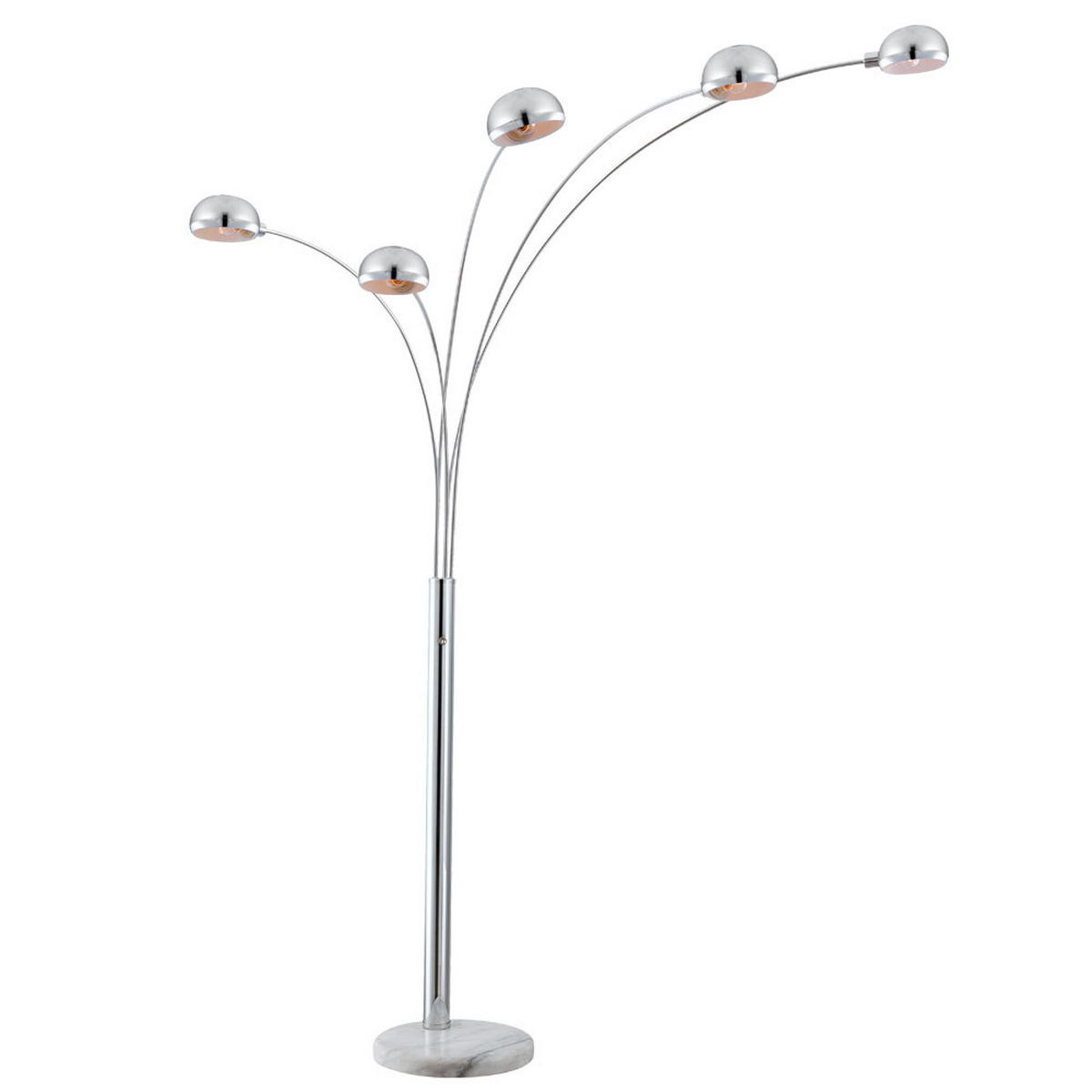 LED STEHLEUCHTE Metall Silber Marmoroptik - Silberfarben, Metall (202/105/203cm)