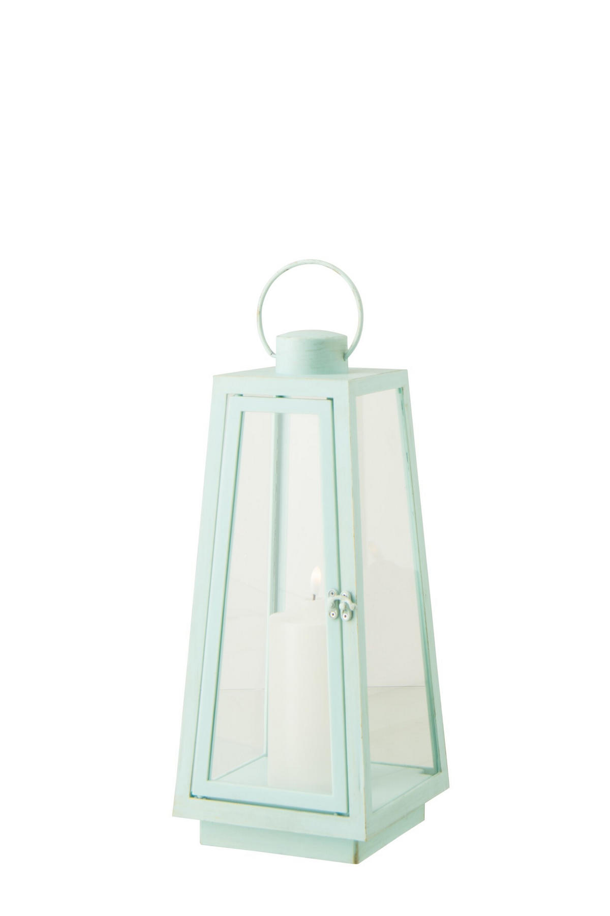 LATERNE + CANDLE LED Blau - Blau, Glas (17/40.5/17cm) - J-Line