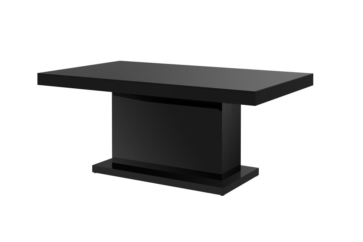 COUCHTISCH rechteckig Schwarz Hochglanz auziehbar höhenverstellbar 120/70/50 cm - Schwarz Hochglanz, Holzwerkstoff (70/120/50cm)