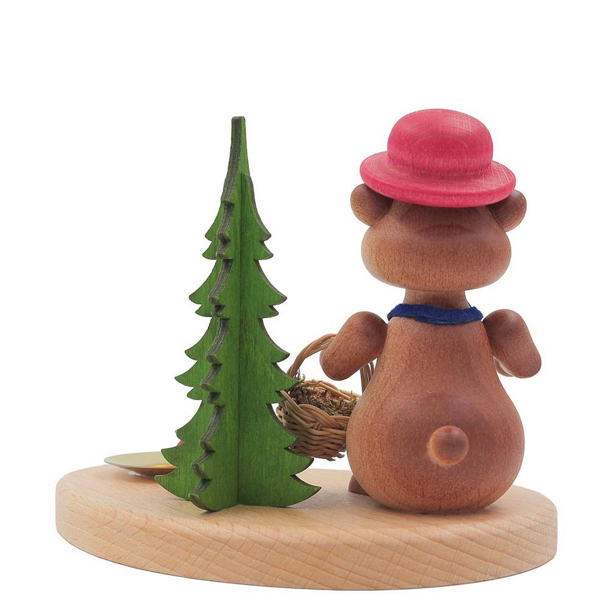 HOLZFIGUR Hamster Pilzsammler mit Kerzenhalter 11 cm - Multicolor, Metall (14/1/0.1cm)