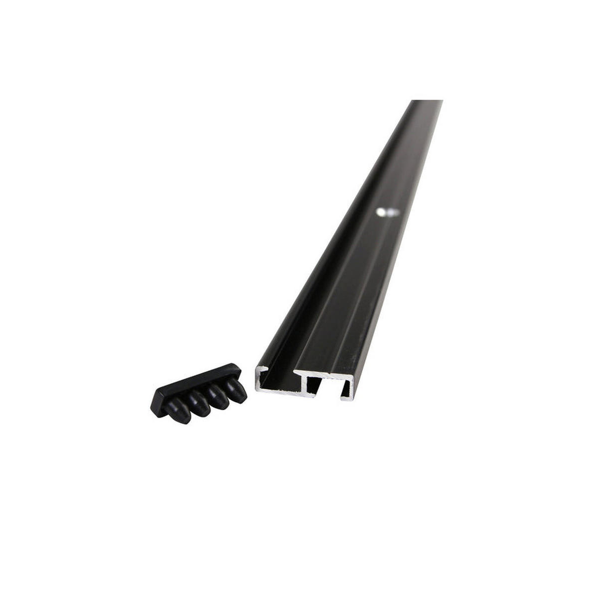GARDINENSCHIENE auf Maß 1-lauf Deckenmontage Minimal 60cm - Schwarz, Metall (60cm) - Deco-Raum