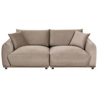POHOVKA 3-místná Sametová látka Taupe Jubek - šedohnědá, textil (214/81/104cm) - Beliani