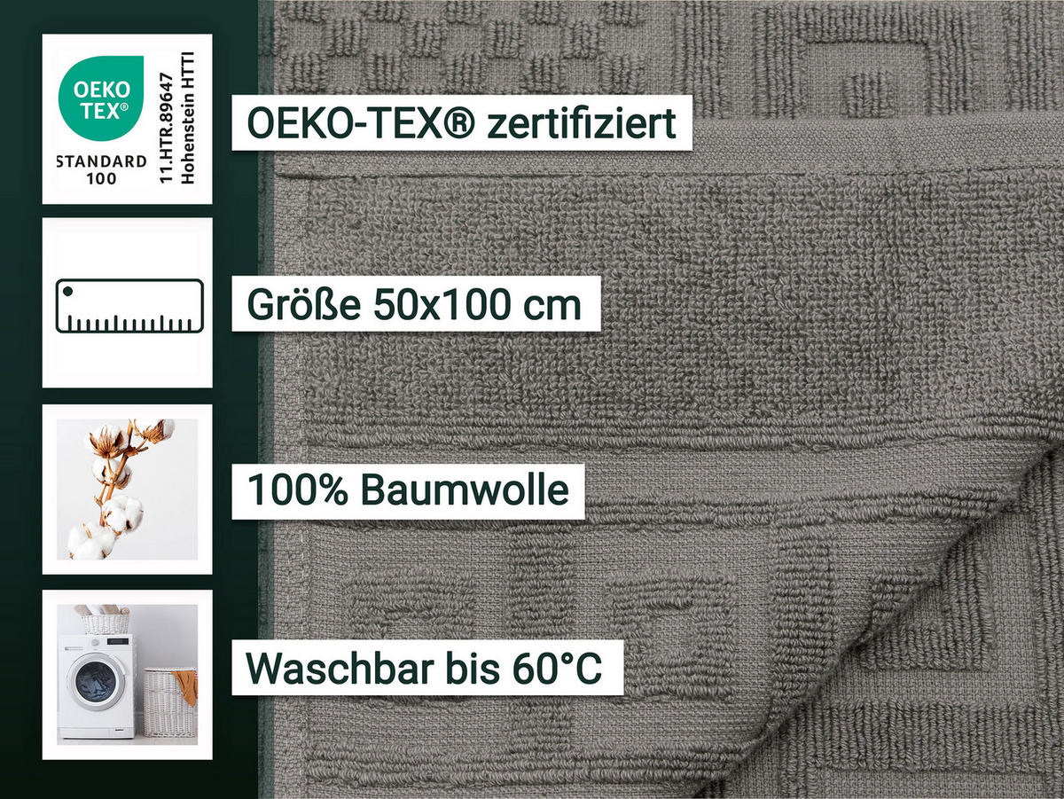 HANDTÜCHER, 4er-Set, 50x100 cm, 100% Baumwolle, Grau - Anthrazit, Textil (50/100cm) - Zollner