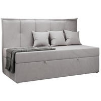 BOXBETT BANCO 90/200 Hellgrau Velvet - H3 - Hellgrau, Holz/Textil (90/200cm) - MKS