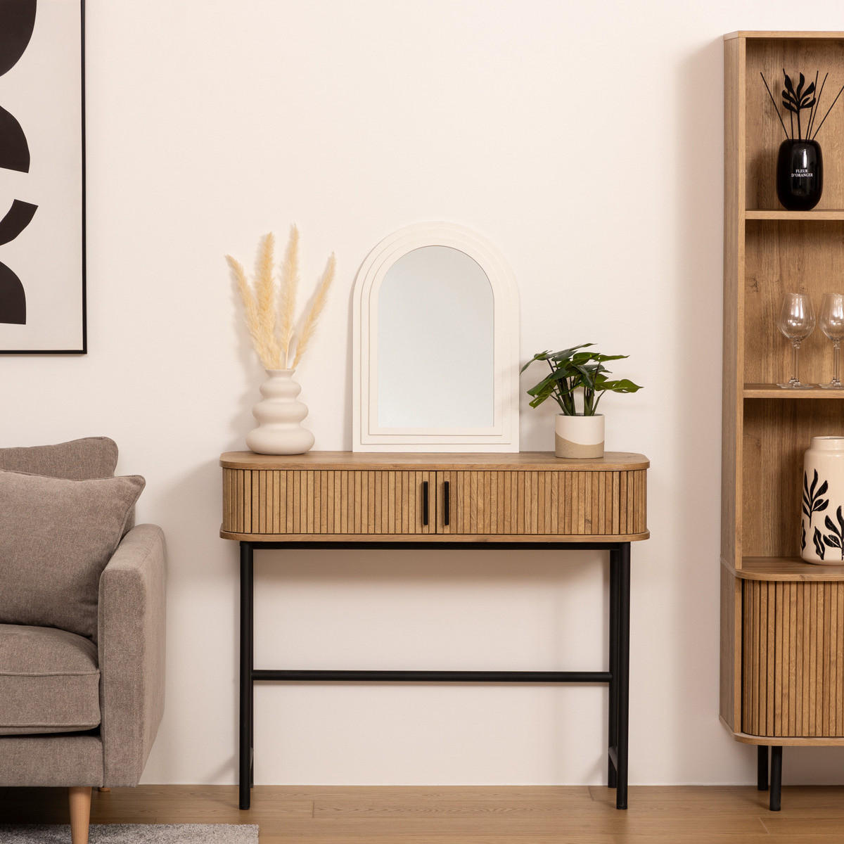 WANDSPIEGEL in einem breiten Rahmen Emily 40/1,5/55 cm - Weiß, Holzwerkstoff (1.5/55/40cm) - Atmosphera Createur d´interieur