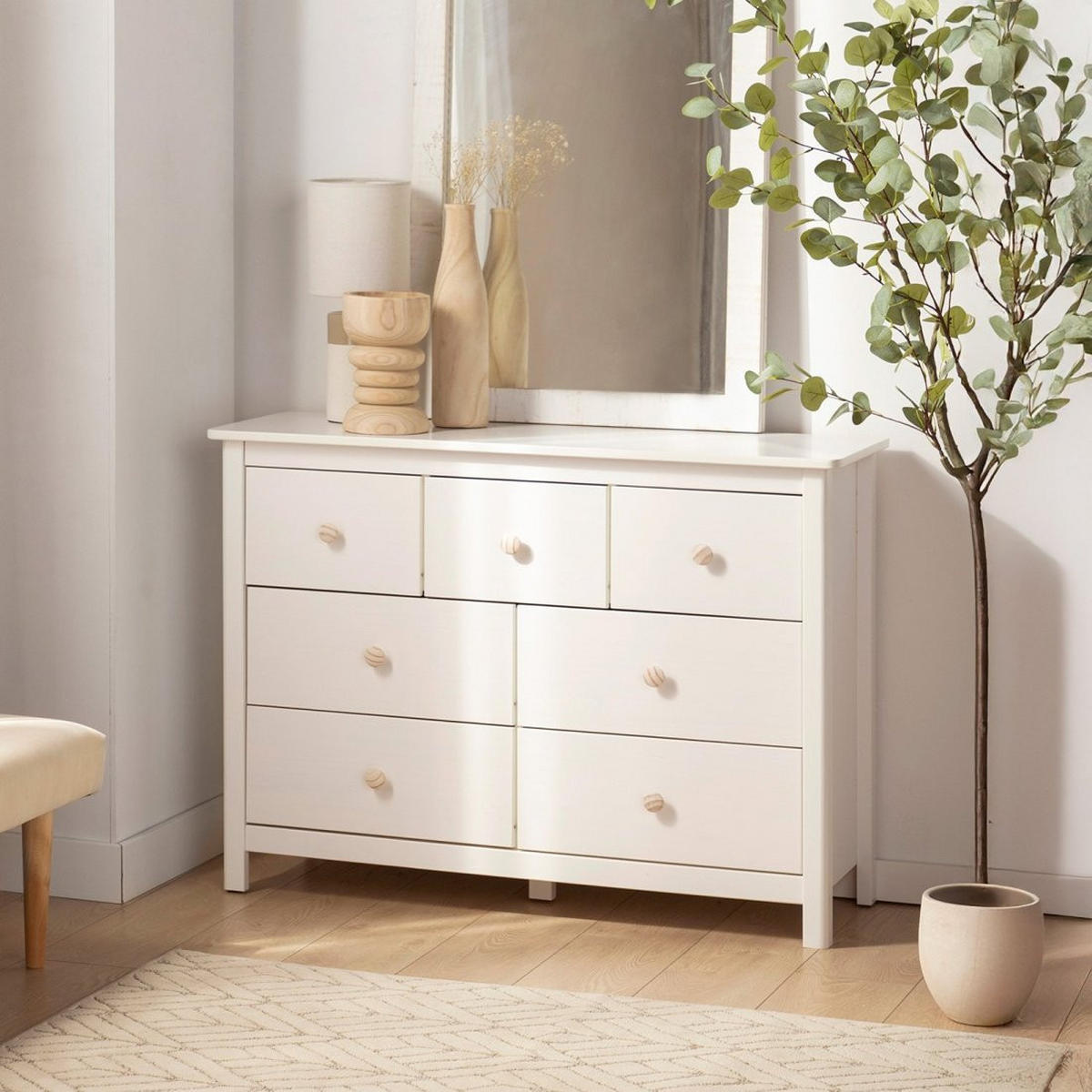 KOMMODE MIT SCHUBLADEN Eloise Weiß 110 cm x 80 cm - Weiß, Holz (110/80/40cm)