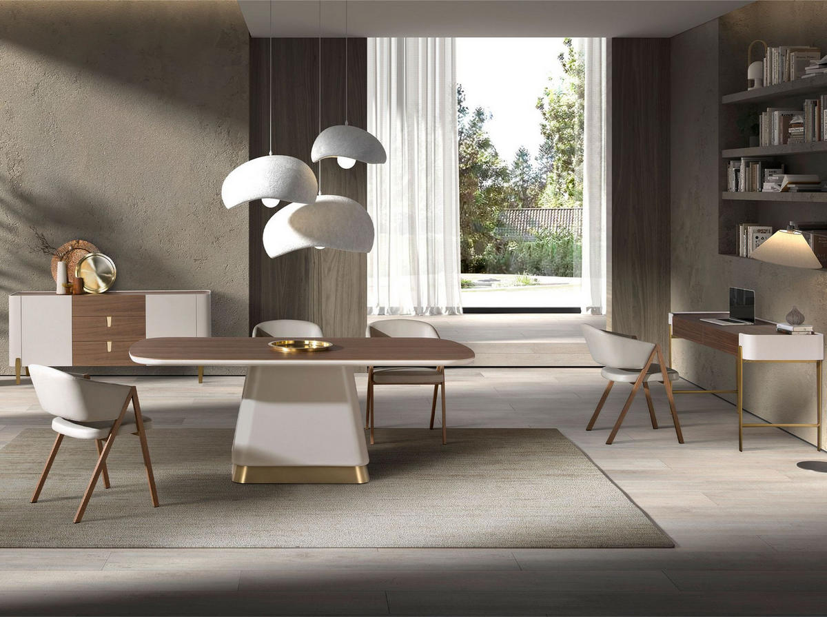 ESSTISCH Rechteckiger Esstisch aus Nussbaum und beigem Holz 200/95/76 cm - Walnussfarben, Holz/Holzwerkstoff (95/200/76cm) - ANGEL CERDA