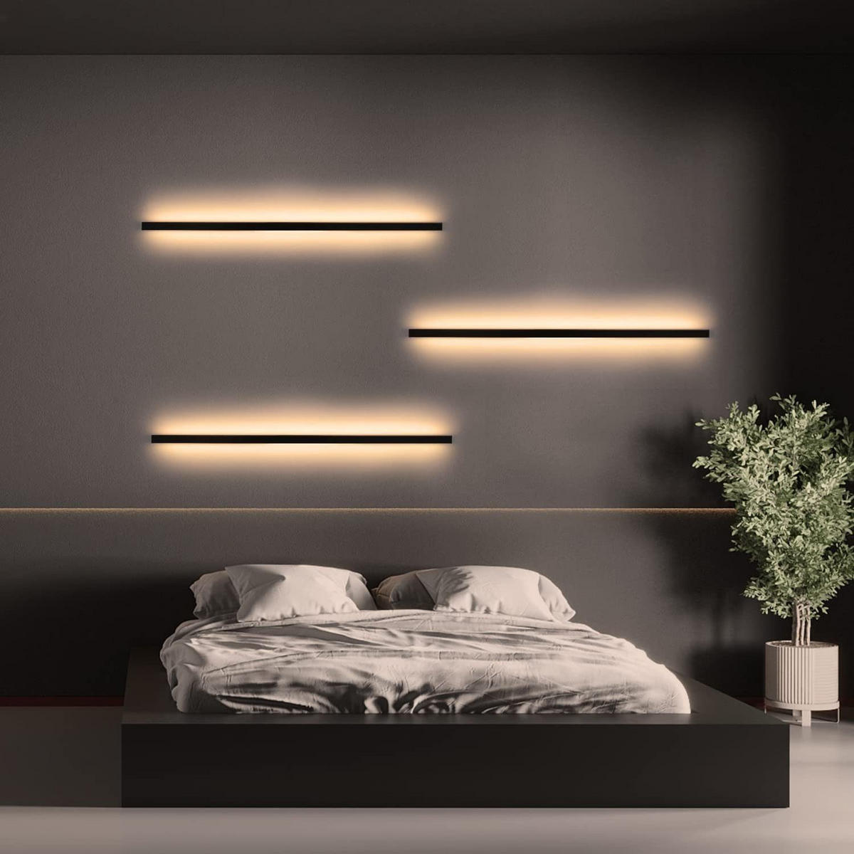 LED WANDLEUCHTE Schatz - Schwarz, Metall (4/3/100cm) - Nettlife