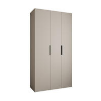 DREHTÜRENSCHRANK 245,5/130/50 3-türig - Kaschmir/Schwarz, Holz/Metall (130/245.5/50cm) - Abiks Möbel