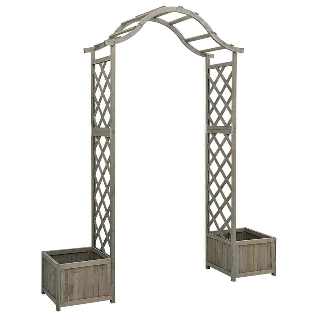 vidaXL Rosenbogen Grau 40x204x175 cm