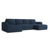 WOHNLANDSCHAFT Chenille Stoff Blau - Blau/Schwarz, Kunststoff/Textil (333/91/160cm) - Makamii