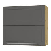 KÜCHENHÄNGESCHRANK Kvantum W8B/80 Graphit Matt / Eiche Artisan Matt 80 / 32,5 / 72cm - Graphitfarben/Eiche Artisan, Holz/Holzwerkstoff (80/72/32.5cm) - Feldmann-Wohnen