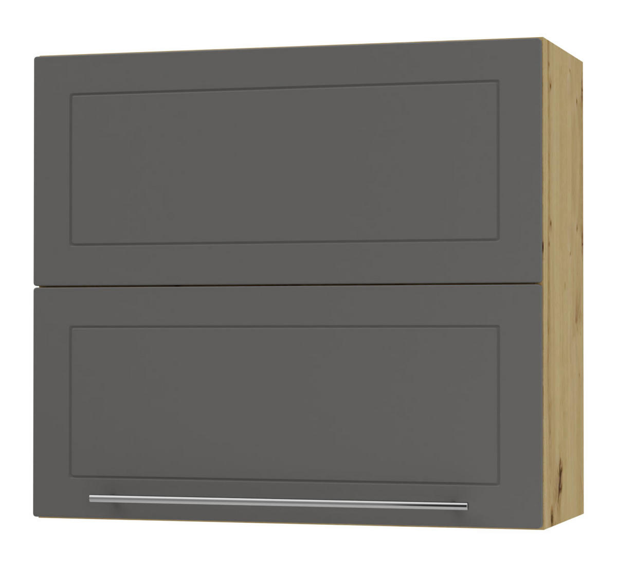 KÜCHENHÄNGESCHRANK Kvantum W8B/80 Graphit Matt / Eiche Artisan Matt 80 / 32,5 / 72cm - Graphitfarben/Eiche Artisan, Holz/Holzwerkstoff (80/72/32.5cm) - Feldmann-Wohnen