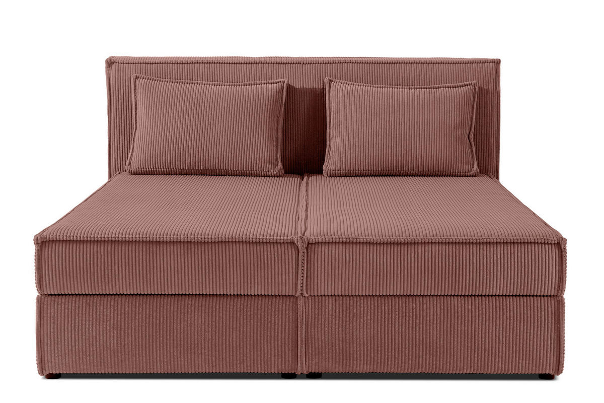 BOXSPRINGBETT ROTI mit Stauraum, rosa - Schwarz/Rosa, Holz/Holzwerkstoff (160/200cm) - KONSIMO®