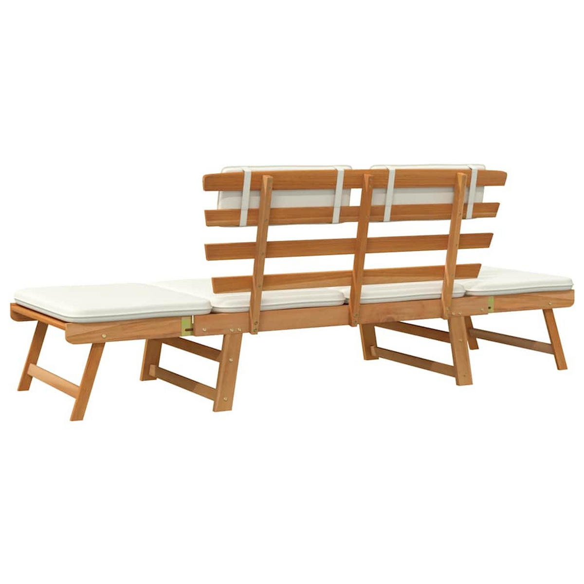 GARTENBANK 2-In-1 Mit Polstern 190 Cm Massivholz Akazie - Creme, Holz/Textil (190/75/68cm) - vidaXL