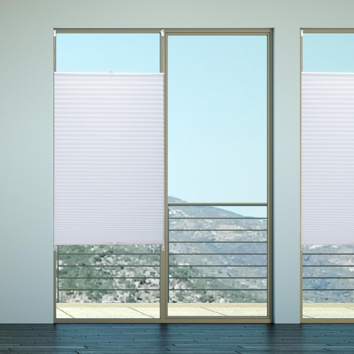 PLISSEE - Weiß, Kunststoff/Textil (100/130/2cm) - Relaxdays