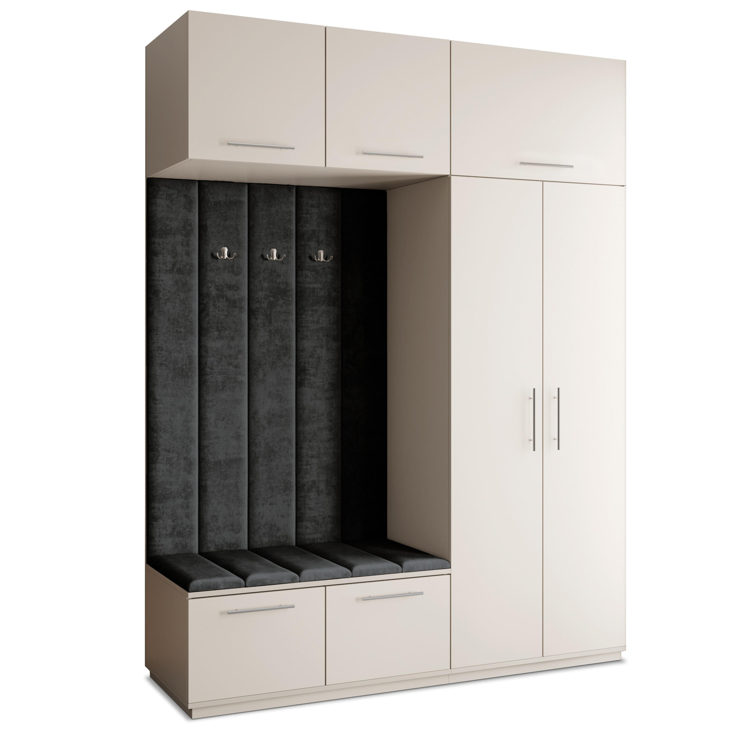 Masseno Garderobenschrank Kaschmir, Schwarz 180x240x60 cm