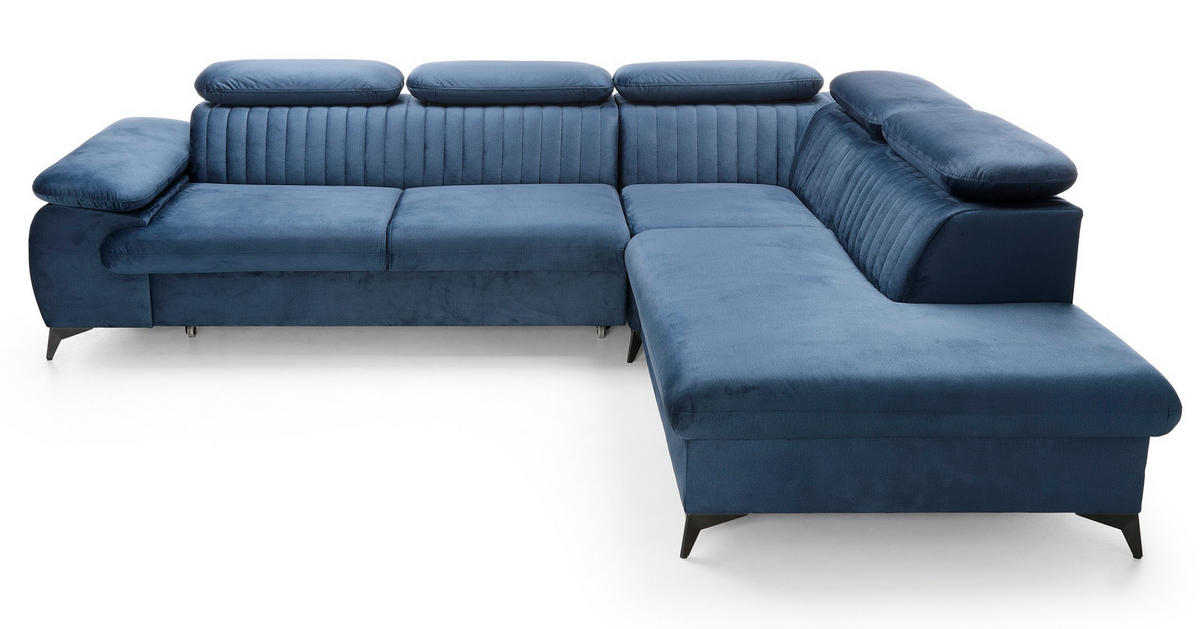 ECKSOFA 275 cm mit verstellbaren Kopfstützen Xanto L, Rechts, Blau - Blau, Holz (221/275cm) - Emporius