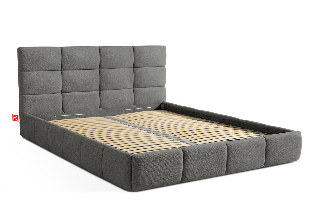 POLSTERBETT ALTOS Bouclé, dunkelgrau - Dunkelgrau, Holz/Holzwerkstoff (160/200cm) - KONSIMO®
