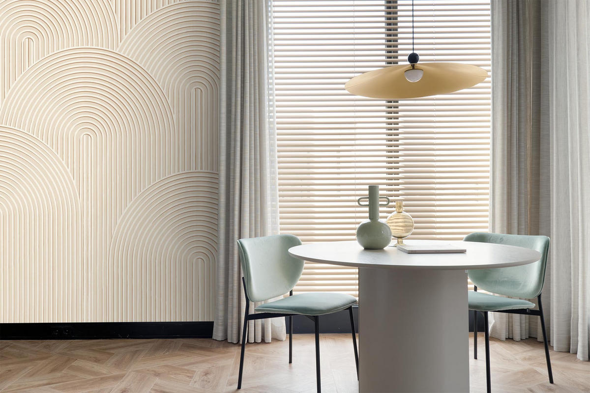 FOTOTAPETE 3D Muster 250 x 279 cm - Beige, Papier (250/279cm) - ESTAhome