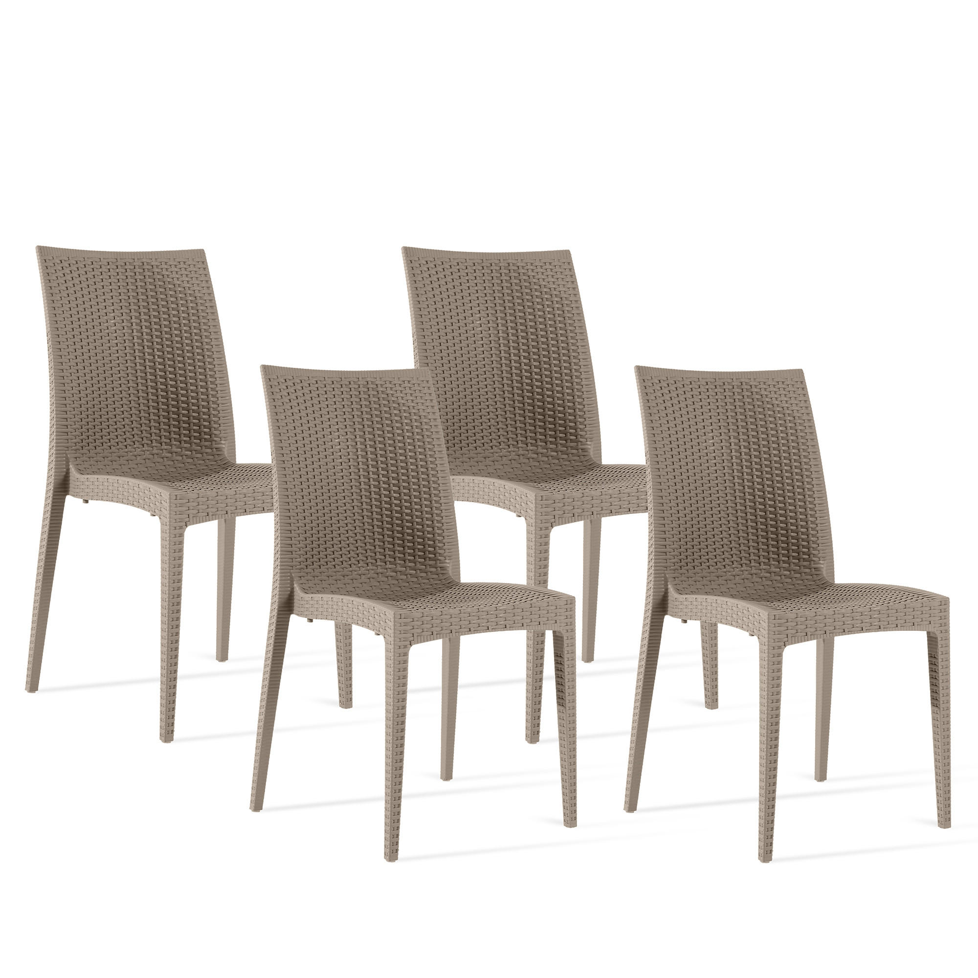 GARTENSTUHL ETULI 4-tlg, Beige - Beige, Kunststoff (48/88/50cm) - KONSIMO®