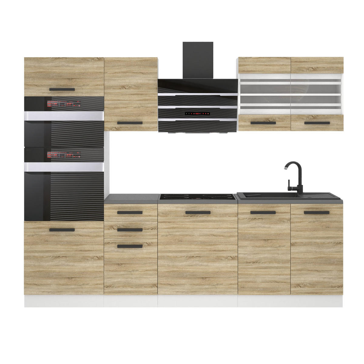 KÜCHENZEILE Tracy 240 cm, ohne Arbeitsplatten, Sonoma-Eiche - Sonoma Eiche, Holz (240/204/60cm) - B BELINI GROUP