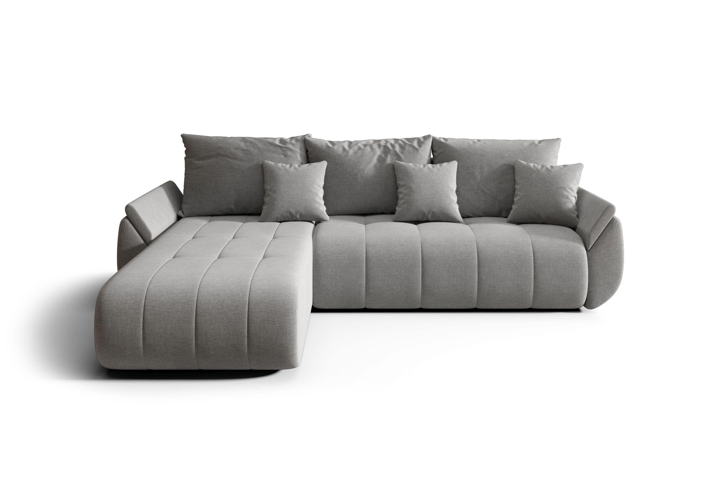 ECKSOFA mit Schlaffunktion TOKYO L Wind 21 - Braun/Grau, Textil (280/185cm) - Bedante