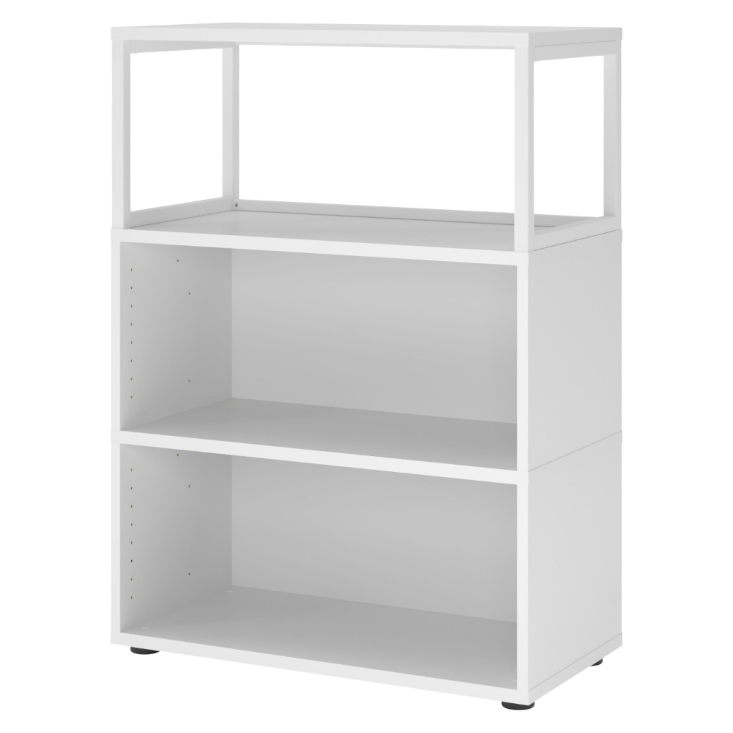 REGAL offen - 3 Ordnerhöhen 40/80/110 cm in Weiß - Weiß, Holzwerkstoff (80/110/40cm) - bümö