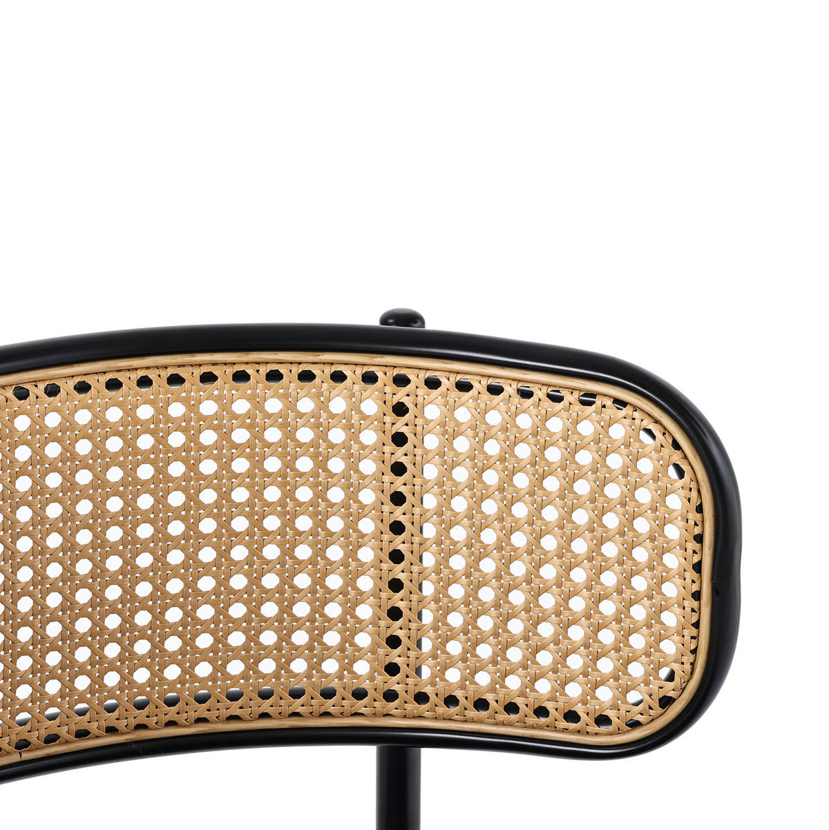 ESSZIMMERSTUHL 2er-Set Samt mit Rattan-Rückenlehne Schwarz - Schwarz, Metall (40/75/45cm) - Meubliv
