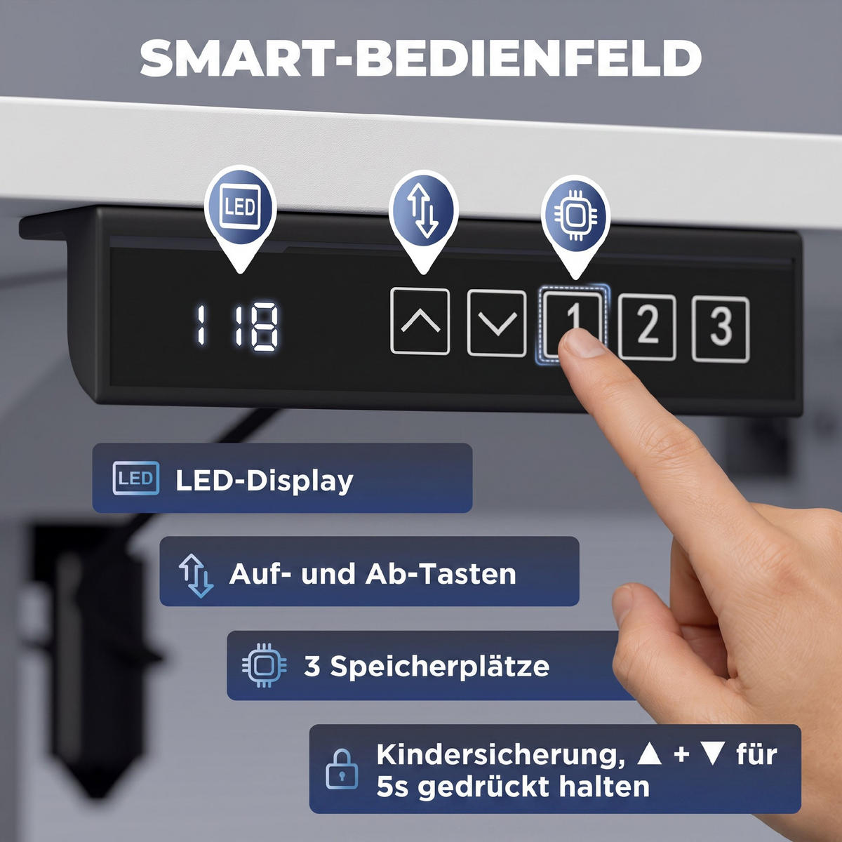 SCHREIBTISCH Spanplatte Weiß - Weiß, Holzwerkstoff/Metall (140/60/118cm) - HOMCOM