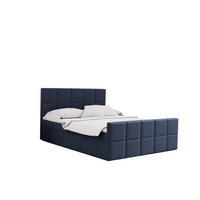 BOXBETT mit Bettkasten und Matratze Topper HANA Stoff Matt Velvet Marineblau 120x200 cm H3-Bonell - Dunkelblau, Holz/Textil (120/200cm) - Kaiser Möbel