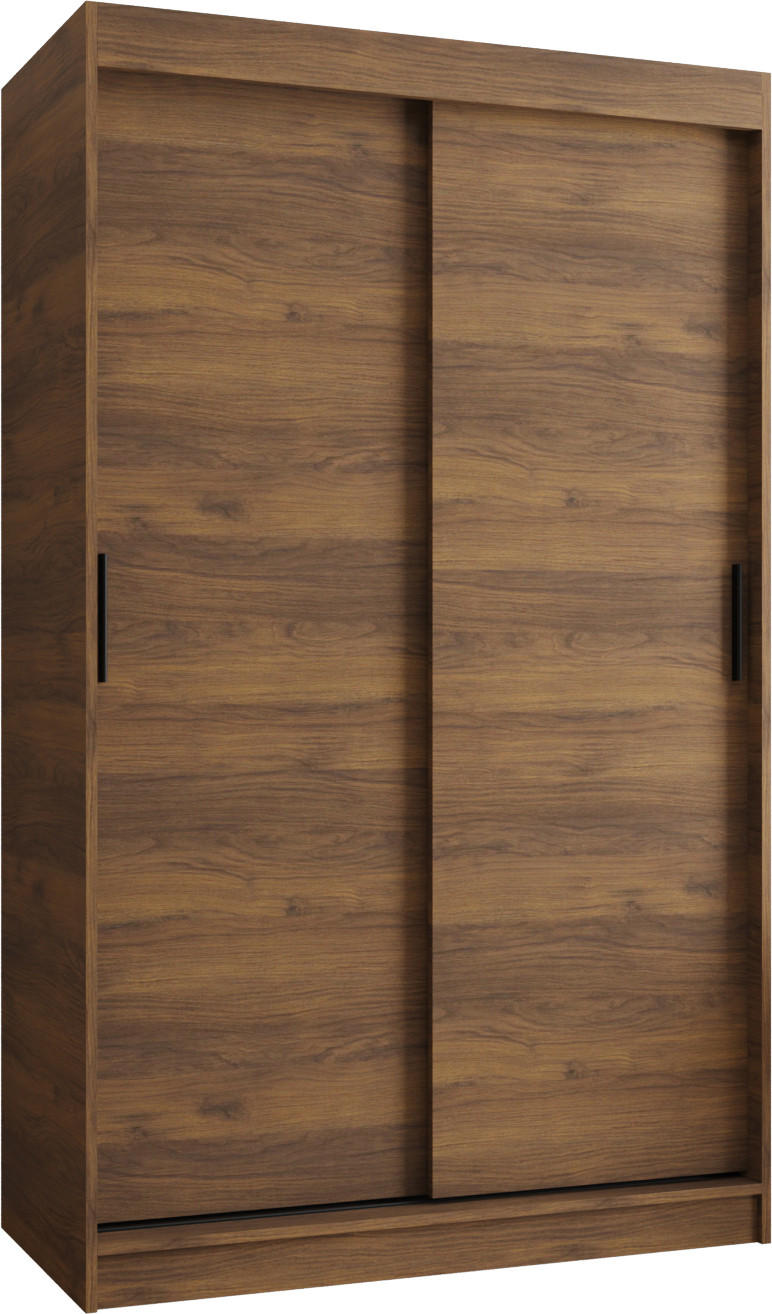 OMARA Z DRSNIMI VRATI 200/120/62 2-vratna - črna/rjava, umetna masa/les (120/200/62cm)