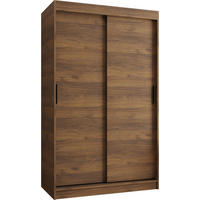 ŠATNÍ skříň s posuvnými dveřmi 200/120/62 2dveřová - černá/hnědá, dřevo/plast (120/200/62cm)